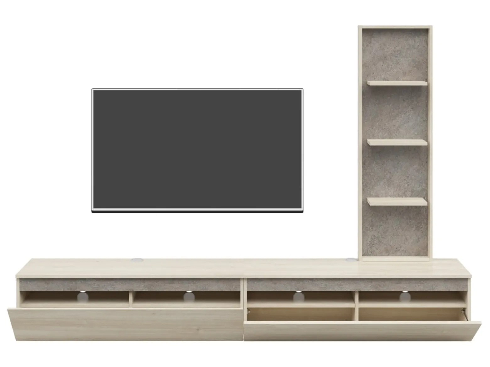 Zestaw mebli Pascal 230 cm dąb karlstadt/albus szary