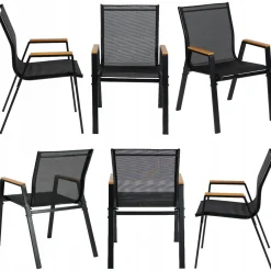 Zestaw mebli stół Allen-ST 150x90C + 6x krzesło Polinka KD czarne