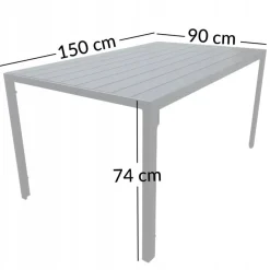 Zestaw mebli stół Allen-ST 150x90C + 6x krzesło Polinka KD czarne