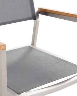 Zestaw ogrodowy 6 krzeseł stal szare