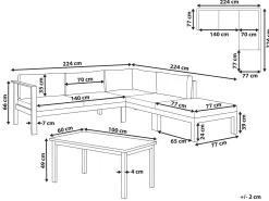 Zestaw ogrodowy 5-osobowy czarny z poduszkami