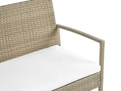 Zestaw ogrodowy 4-osobowy rattan brązowy