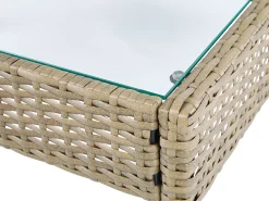 Zestaw ogrodowy 4-osobowy rattan brązowy