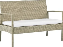 Zestaw ogrodowy 4-osobowy rattan brązowy