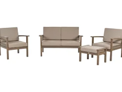 Zestaw ogrodowy sofa i 2 fotele ze stolikiem Certyfikowane drewno