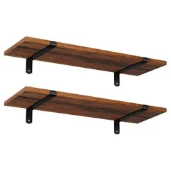 Zestaw 2 półek ściennych Retro 60x20 cm brązowy