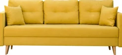 Zestaw skandynawski sofa i fotel Lahti/Denver Musztardowy