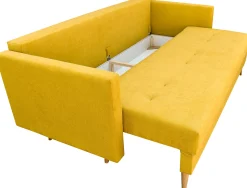 Zestaw skandynawski sofa i fotel Lahti/Denver Musztardowy