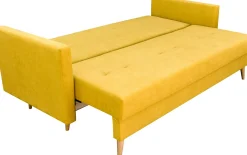 Zestaw skandynawski sofa i fotel Lahti/Denver Musztardowy