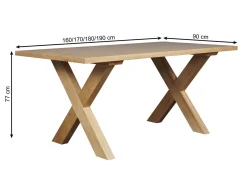 Zestaw Stół 160x90 Retro z 4 krzesłami z drewna litego, kolor kasztan