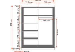 Zestaw szafa z komodą Vista 04 Frida 01 Mini Dąb Sonoma/Dąb Sonoma