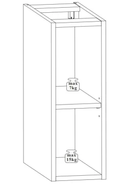 Zestaw szafka 60 cm + regał 20 + blat ADEL biały