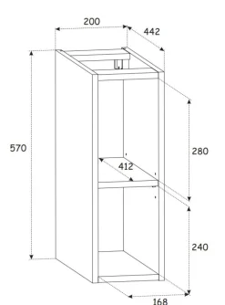 Zestaw szafka 60 cm + regał 20 + blat ADEL biały