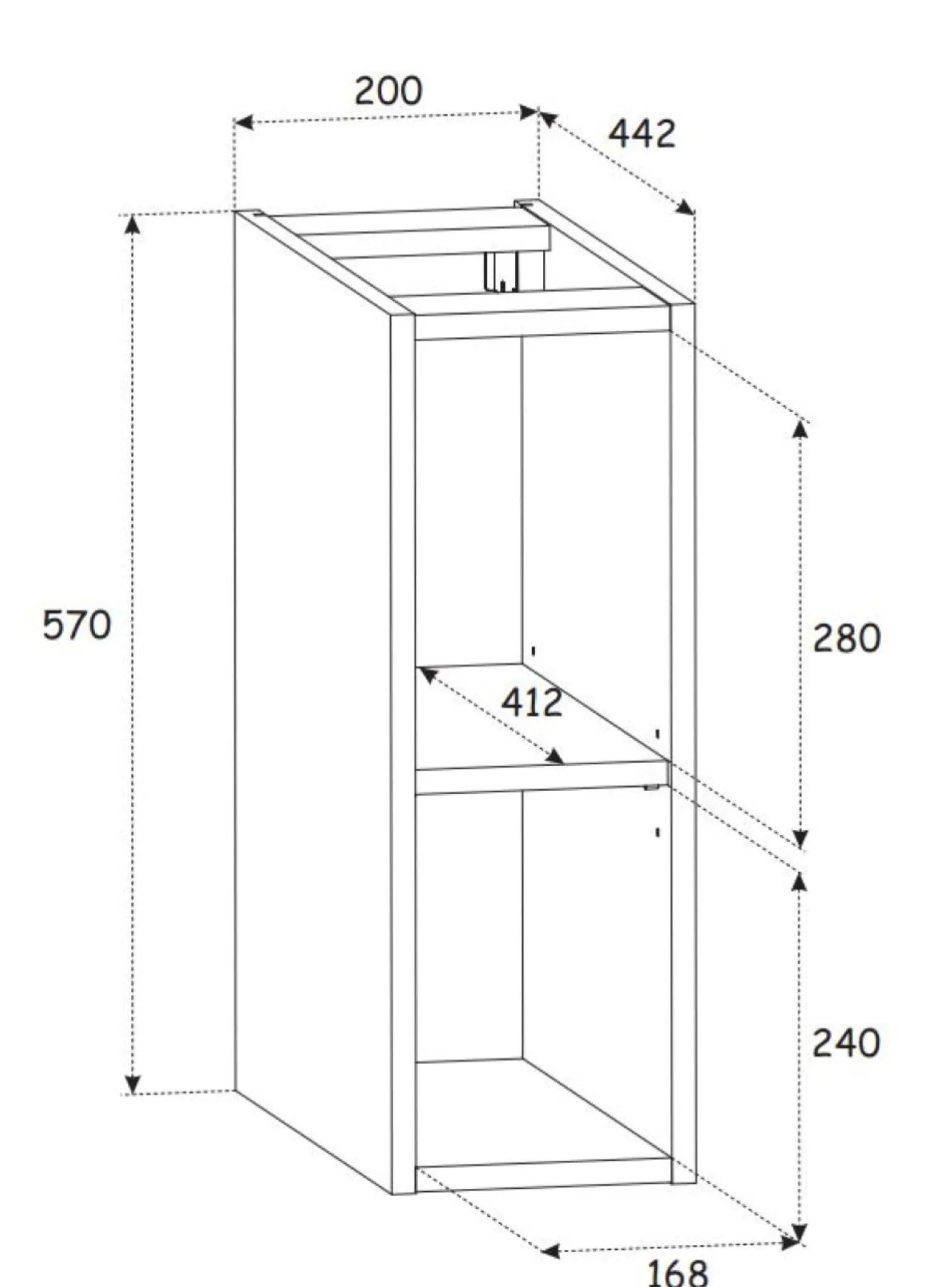 Zestaw szafka 60 cm + regał 20 + blat ADEL biały