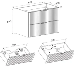 Zestaw: Szafka pod umywalkę 60 cm + blat XILO 60