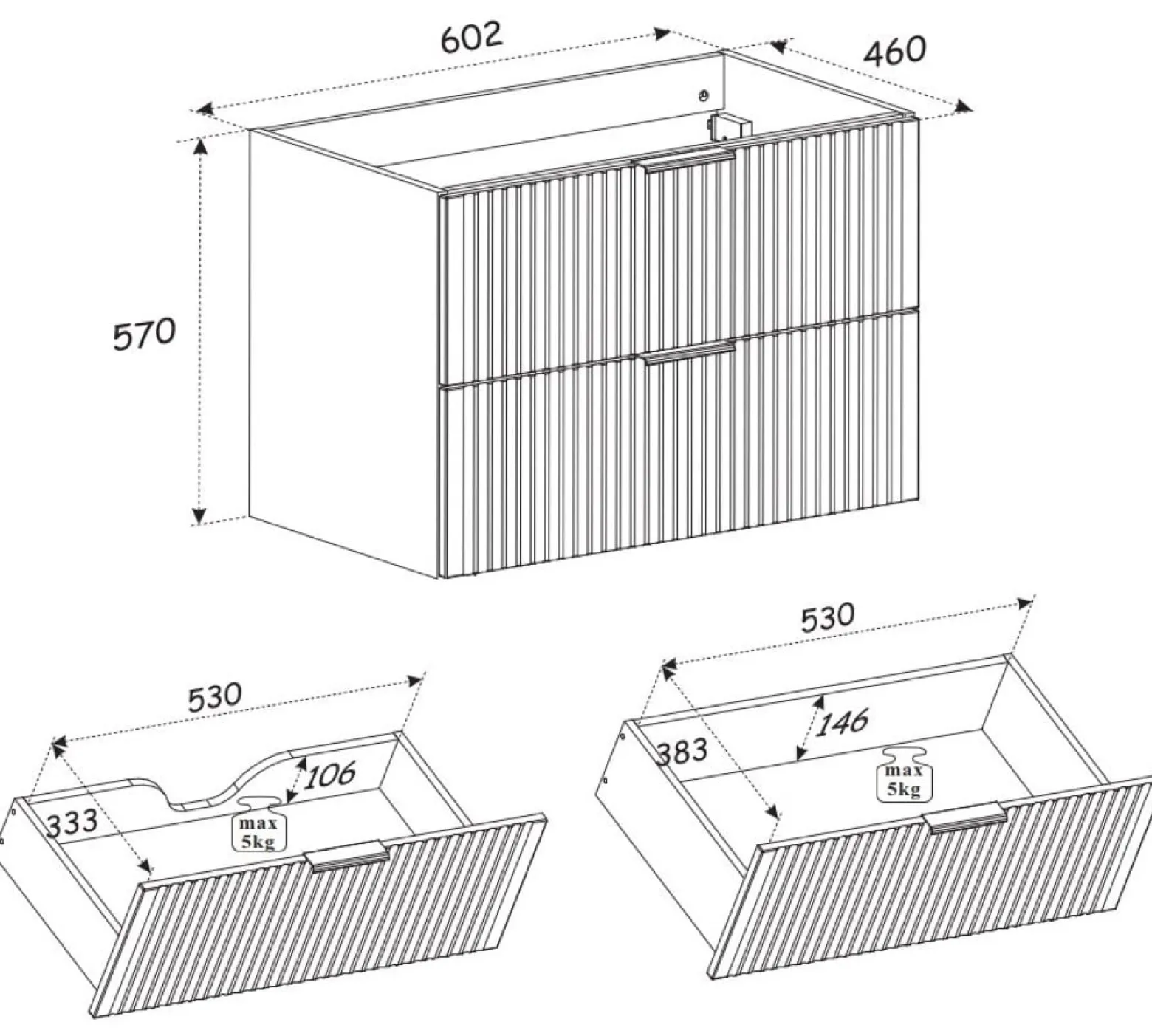 Zestaw: Szafka pod umywalkę 60 cm + blat XILO 60