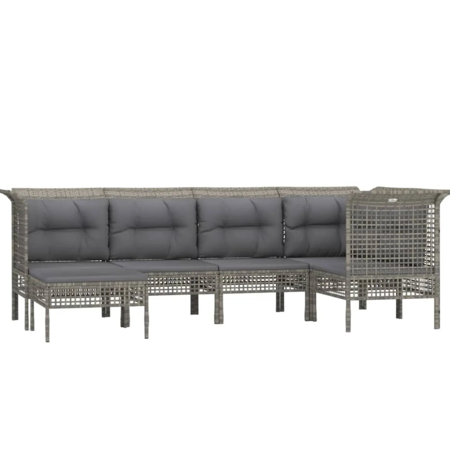 Zestaw wypoczynkowy do ogrodu Szary Technorattan 3x sofa narożna + 2x