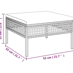 Zestaw wypoczynkowy do ogrodu Szary Technorattan 3x sofa narożna + 2x