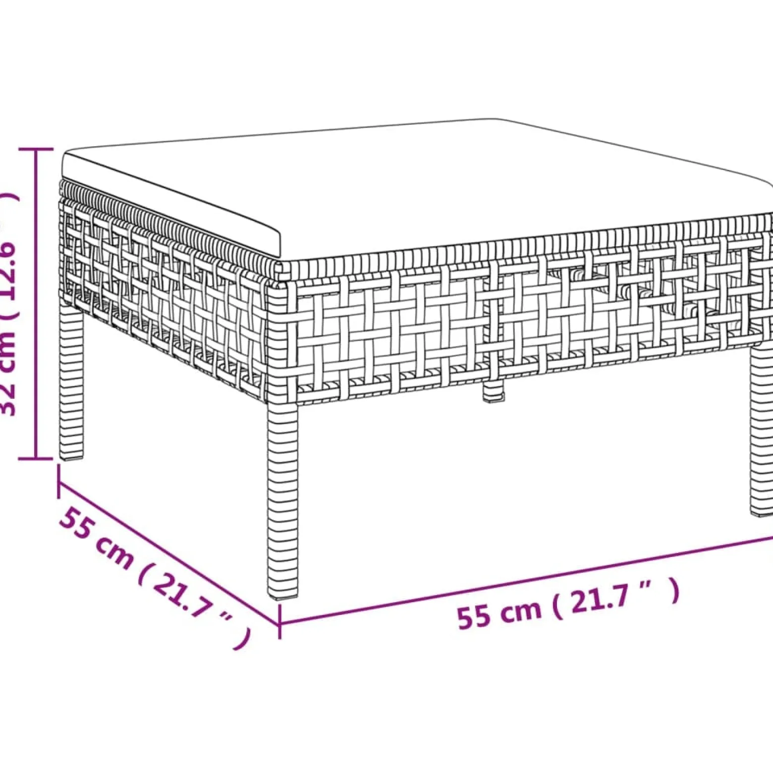Zestaw wypoczynkowy do ogrodu Szary Technorattan 3x sofa narożna + 2x