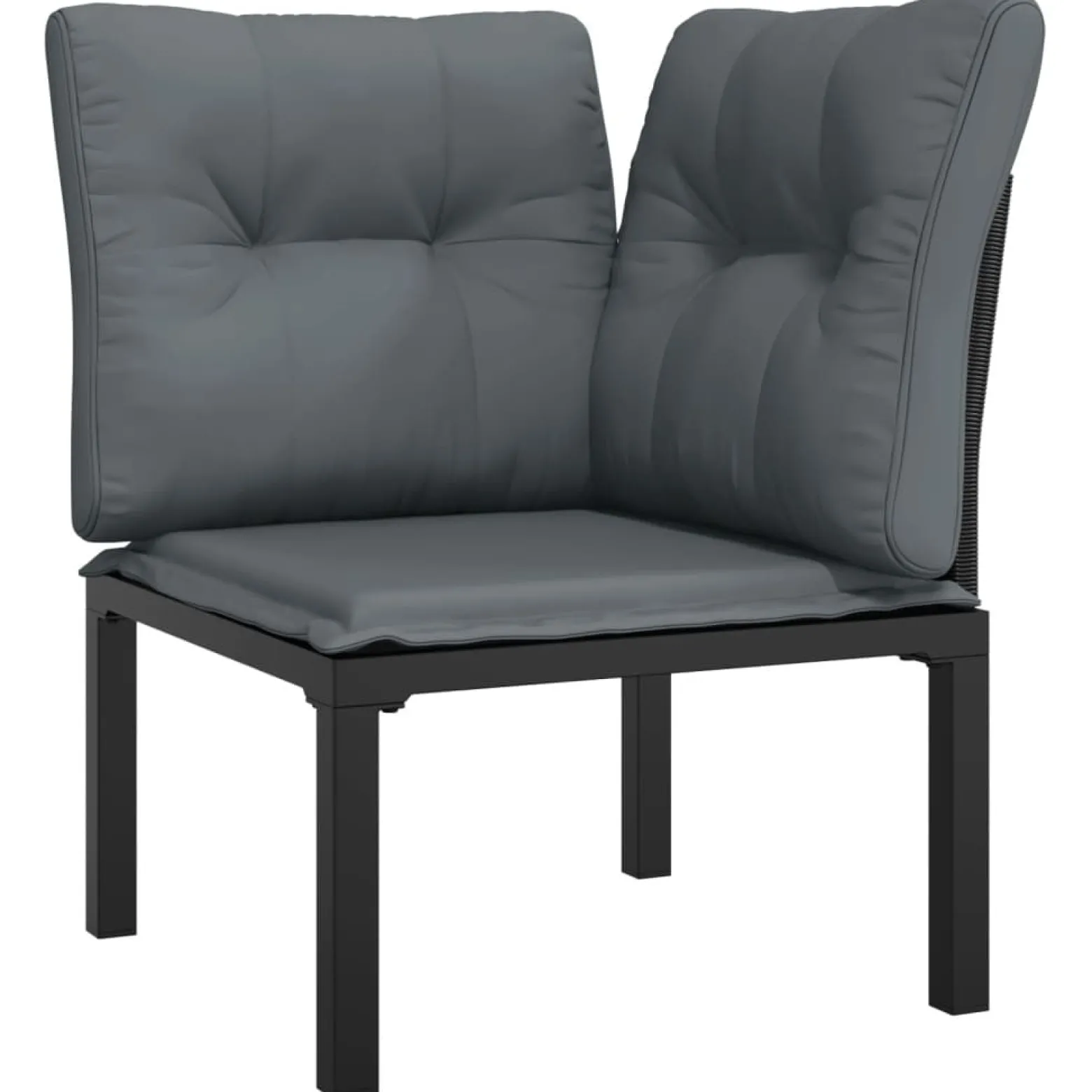 Zestaw wypoczynkowy do ogrodu Czarny Stal narożna + 2x sofa środkowa +