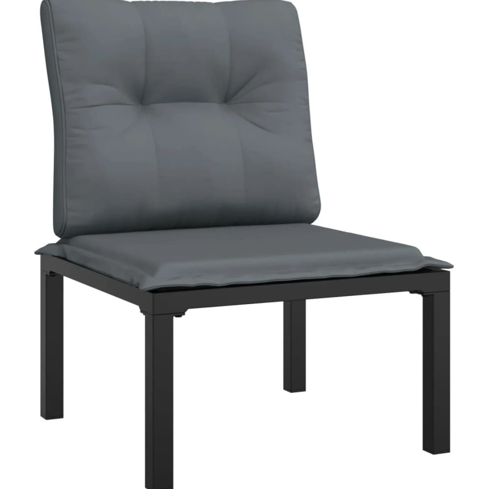 Zestaw wypoczynkowy do ogrodu Czarny Stal narożna + 2x sofa środkowa +