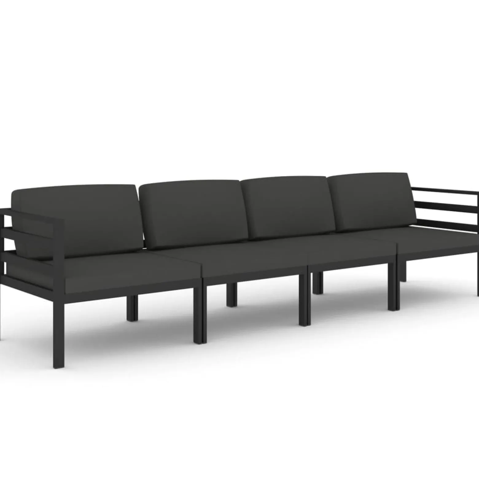 Zestaw wypoczynkowy do ogrodu Antracyt Aluminium 2x hjørne + 2x sofa