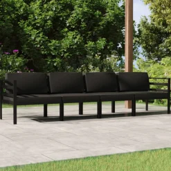 Zestaw wypoczynkowy do ogrodu Antracyt Aluminium 2x hjørne + 2x sofa