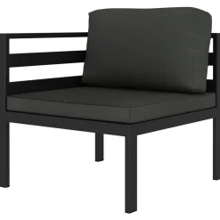 Zestaw wypoczynkowy do ogrodu Antracyt Aluminium 2x hjørne + 2x sofa