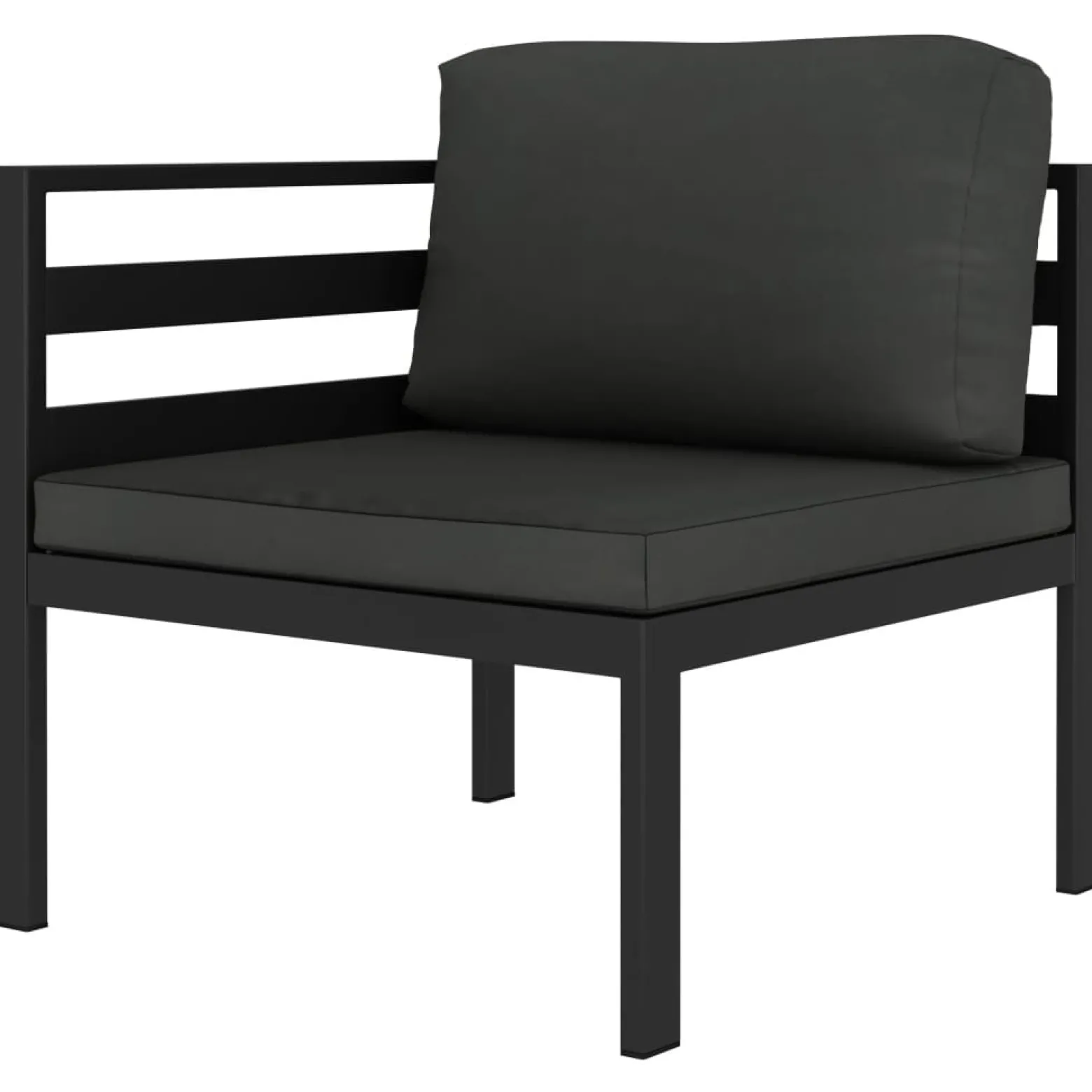 Zestaw wypoczynkowy do ogrodu Antracyt Aluminium 2x hjørne + 2x sofa