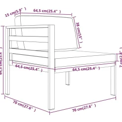 Zestaw wypoczynkowy do ogrodu Antracyt Aluminium 2x hjørne + 2x sofa