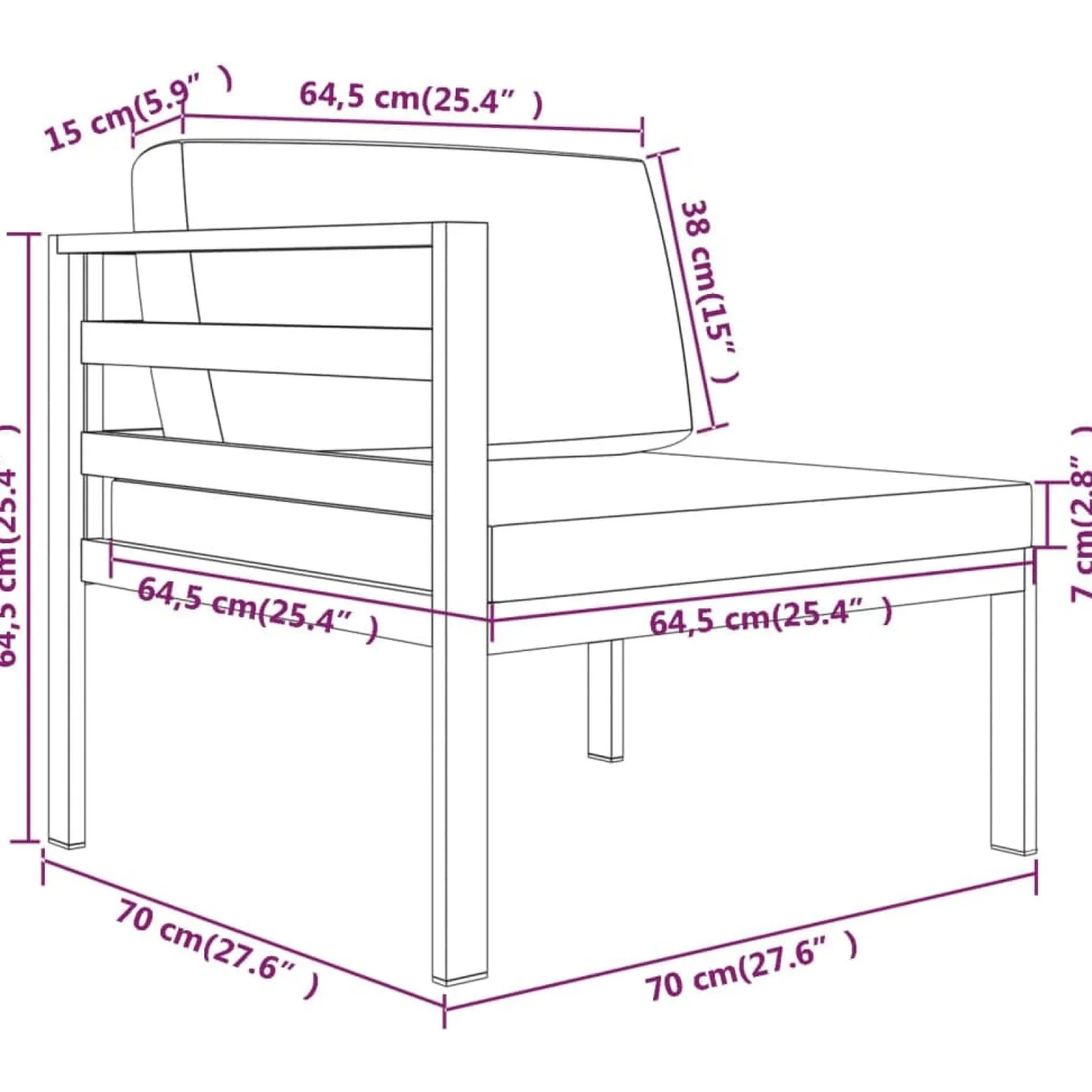 Zestaw wypoczynkowy do ogrodu Antracyt Aluminium 2x hjørne + 2x sofa