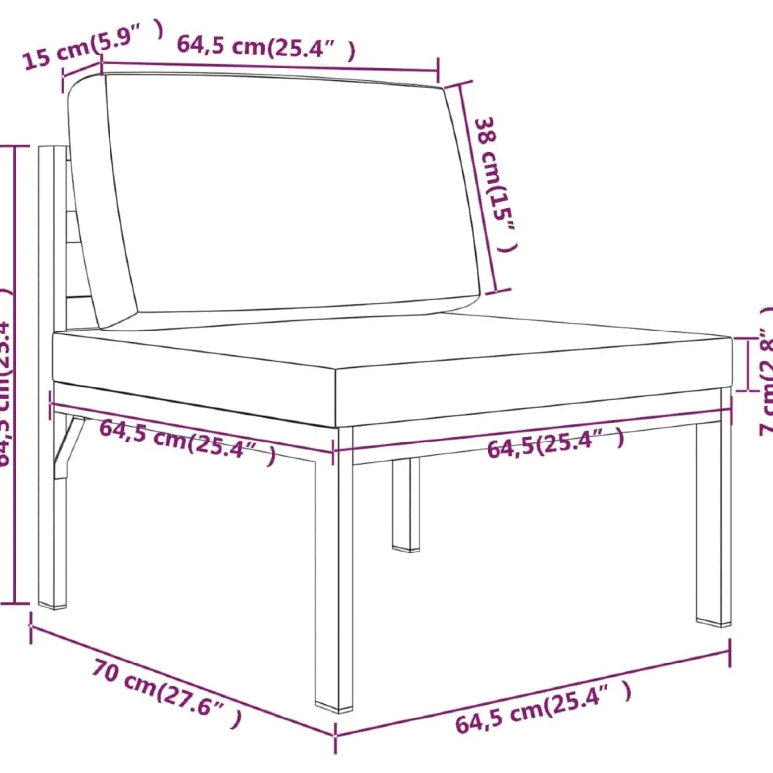 Zestaw wypoczynkowy do ogrodu Antracyt Aluminium 2x hjørne + 2x sofa