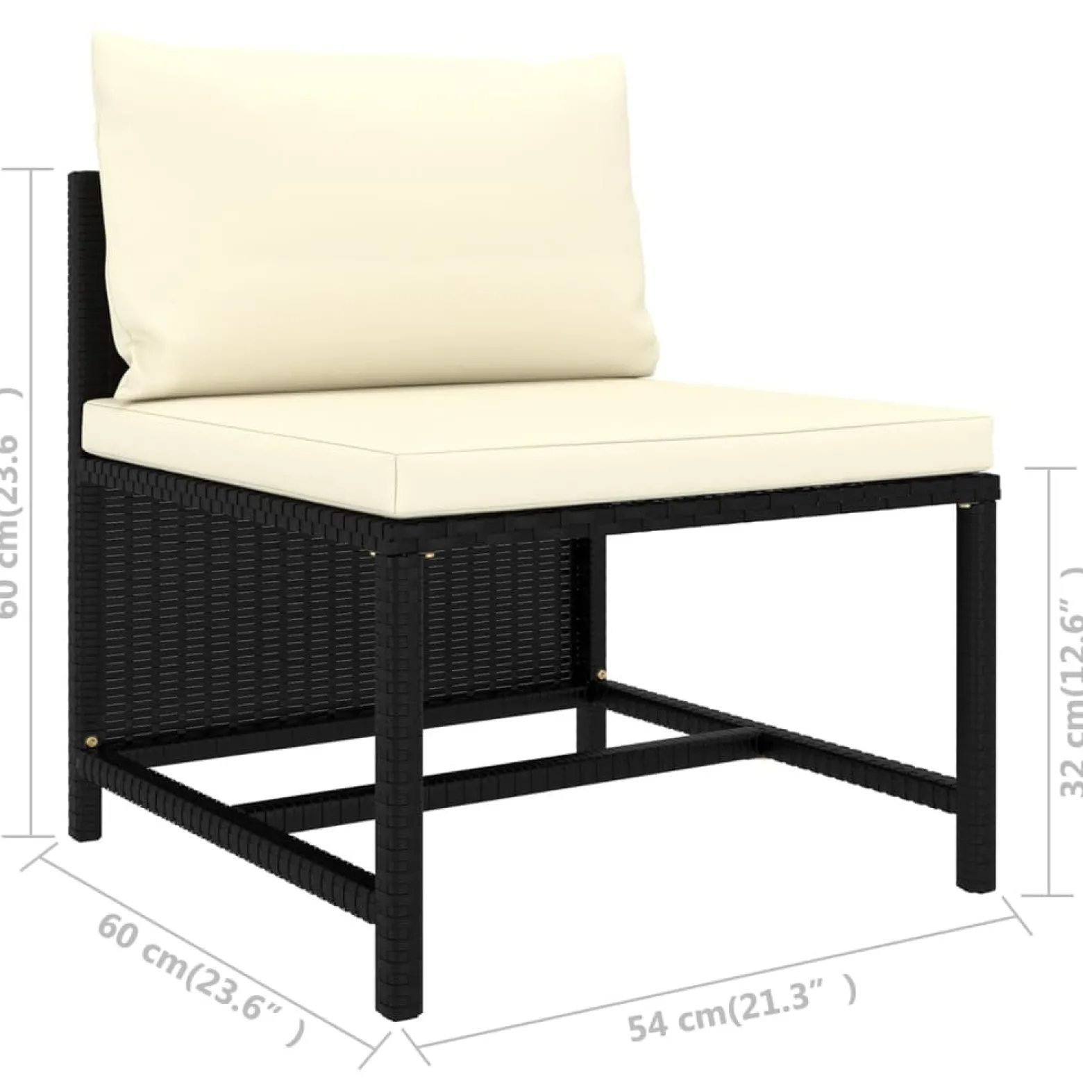 Zestaw wypoczynkowy do ogrodu Czarny Technorattan 3x sofa narożna + 3x