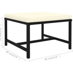 Zestaw wypoczynkowy do ogrodu Czarny Technorattan 3x sofa narożna + 3x