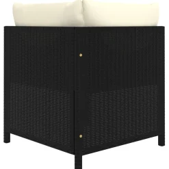 Zestaw wypoczynkowy do ogrodu Czarny Technorattan 3x sofa narożna + 3x