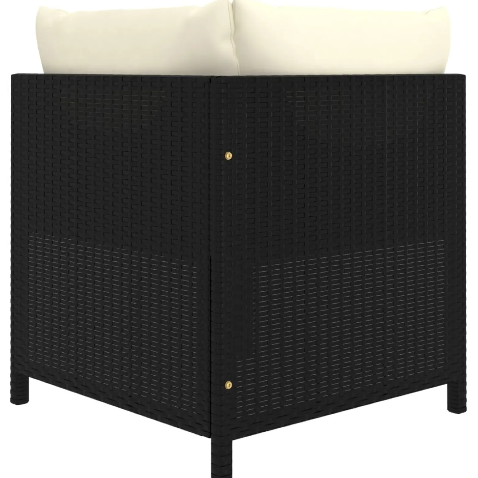Zestaw wypoczynkowy do ogrodu Czarny Technorattan 3x sofa narożna + 3x