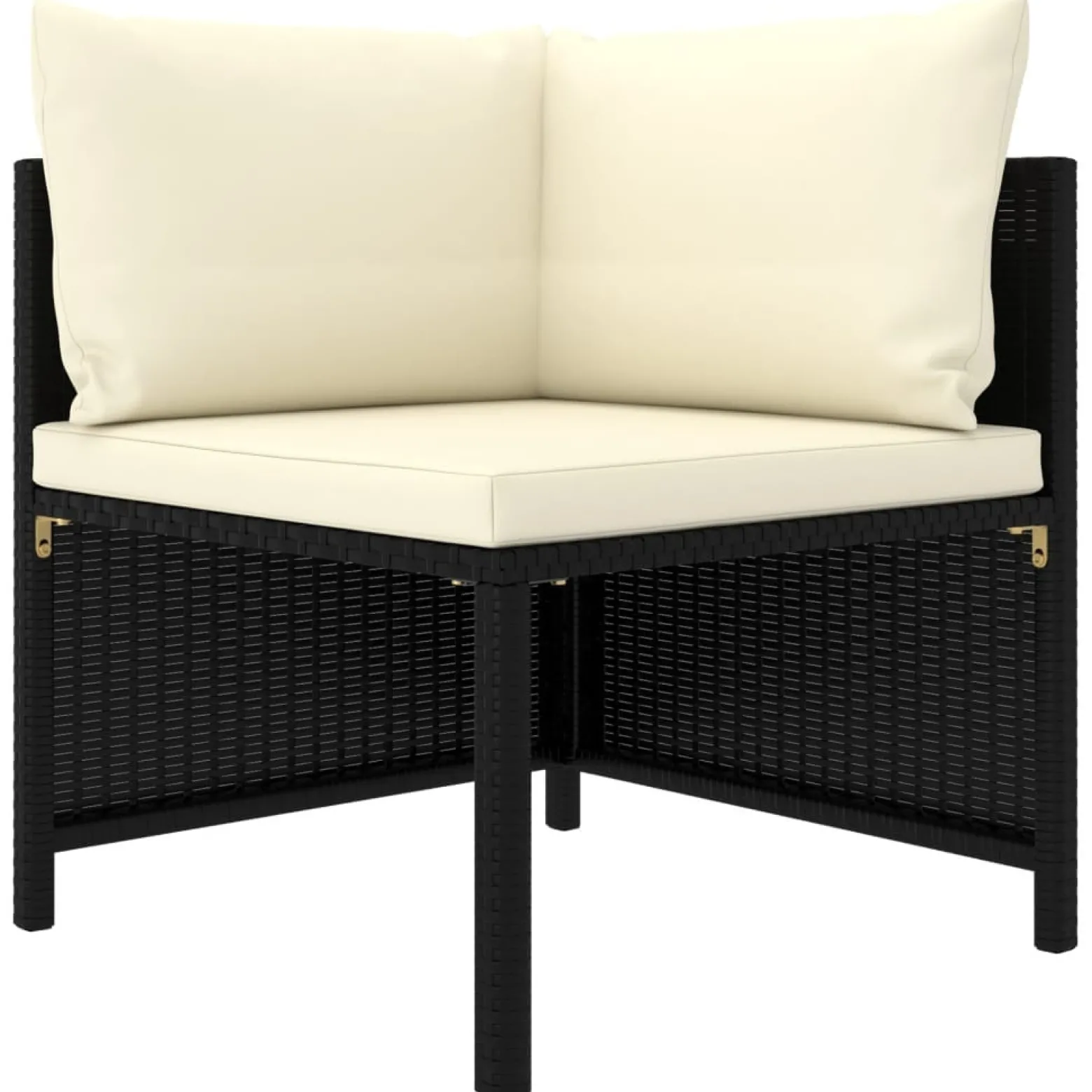 Zestaw wypoczynkowy do ogrodu Czarny Technorattan 3x sofa narożna + 3x