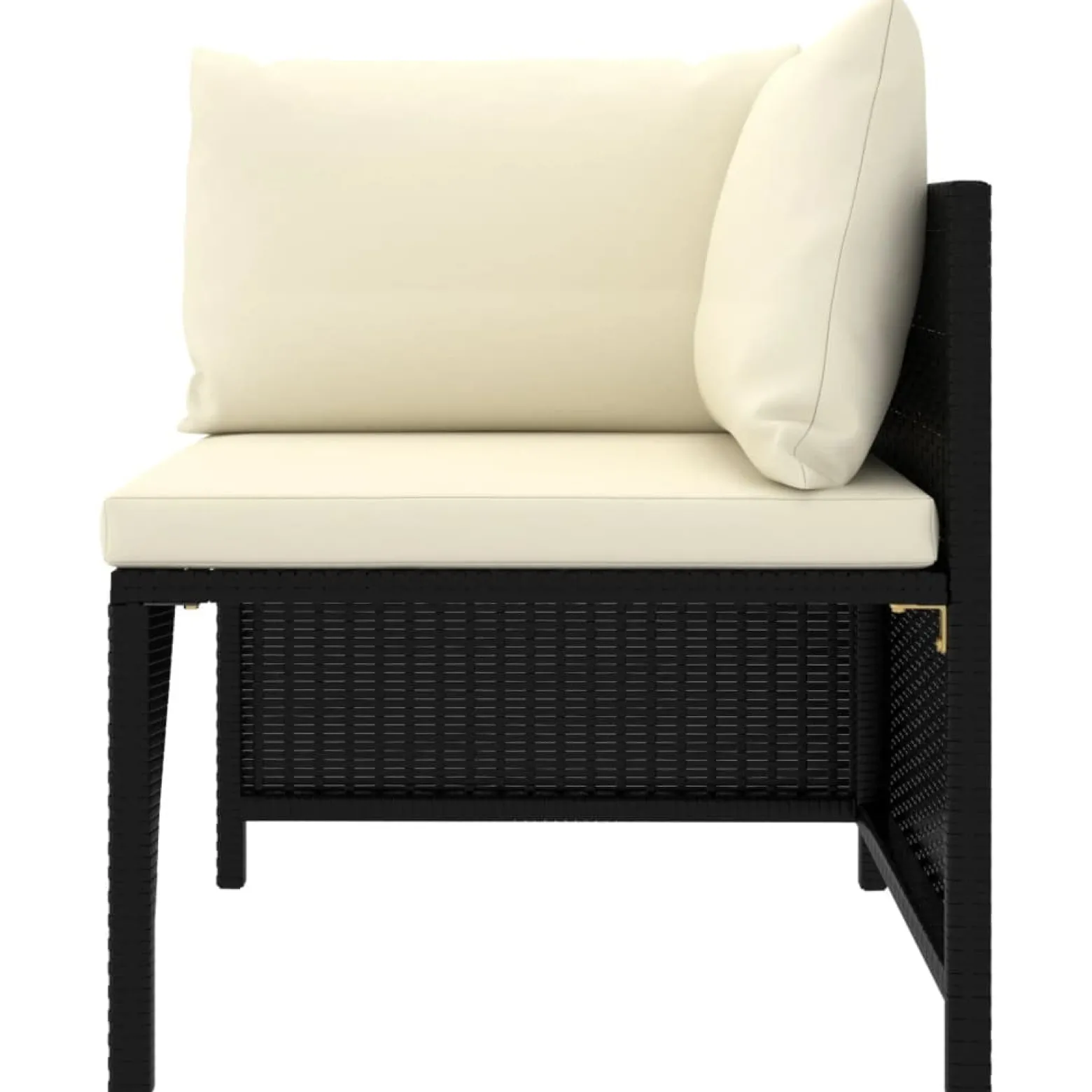 Zestaw wypoczynkowy do ogrodu Czarny Technorattan 3x sofa narożna + 3x