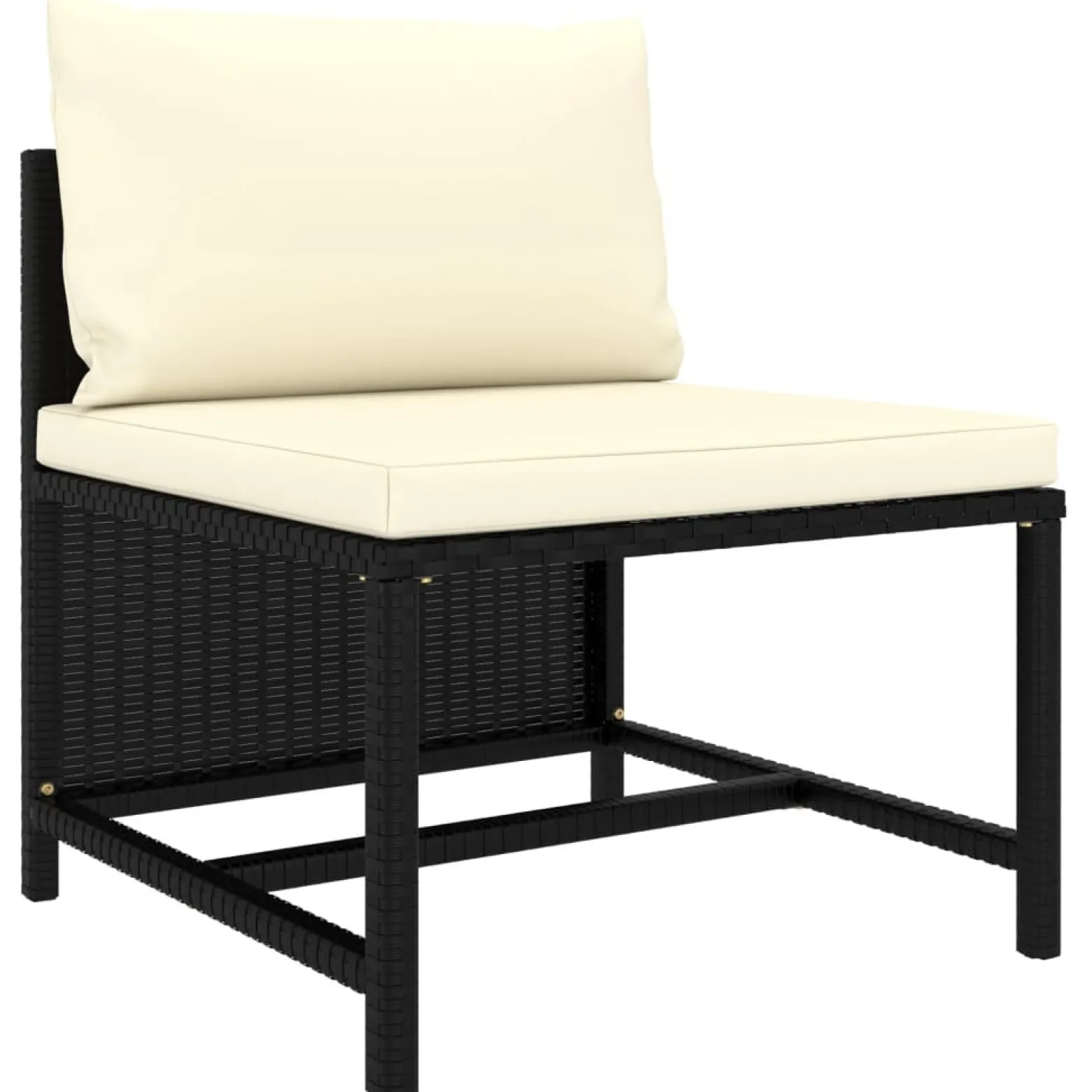 Zestaw wypoczynkowy do ogrodu Czarny Technorattan 3x sofa narożna + 3x