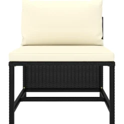 Zestaw wypoczynkowy do ogrodu Czarny Technorattan 3x sofa narożna + 3x