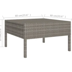 Zestaw wypoczynkowy do ogrodu Szary Technorattan 3x hjørne + 7x sofa