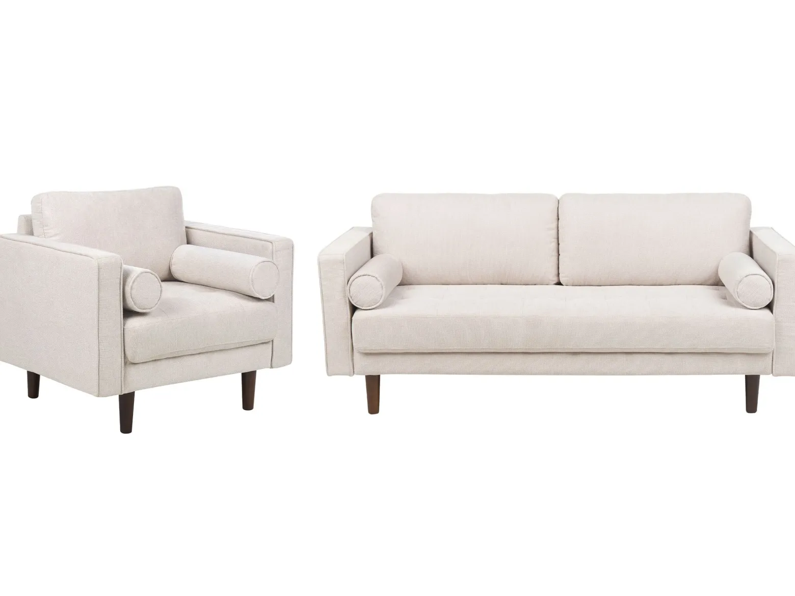 Zestaw wypoczynkowy 4-osobowy sofa fotel beżowy