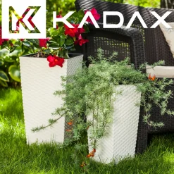 Zestaw 3x Donica Doniczka Wkład Rattan Biała 75cm