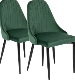 Zestaw 4x Krzesło Salon Loft BARI Zielone Welur
