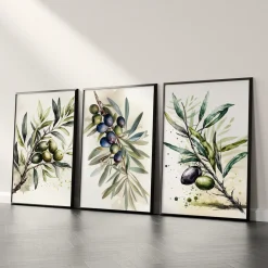 ZESTAW 3X Plakat Gałązki Oliwne 30x40cm