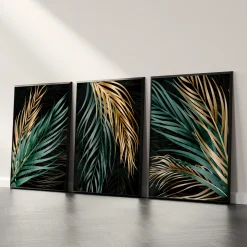 ZESTAW 3X Plakat Liście Palmowe 30x40cm