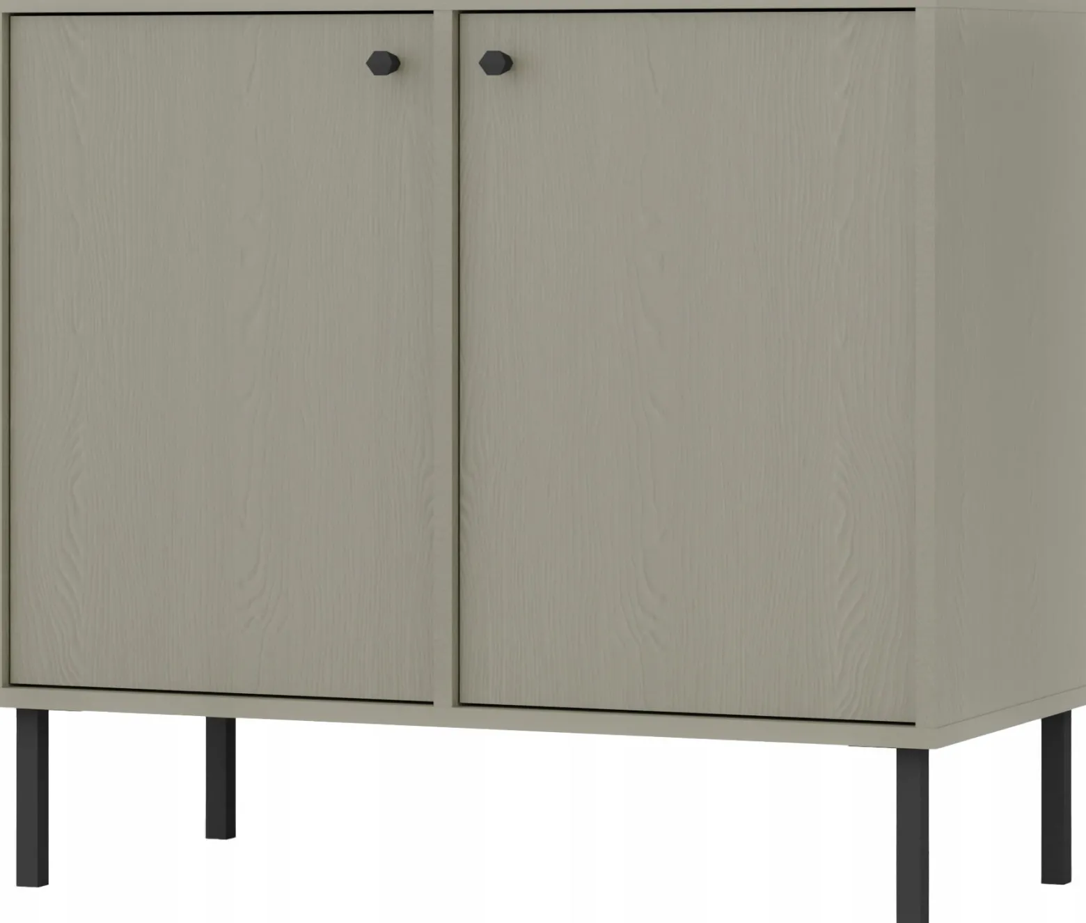 ZIELONA KOMODA 83 cm AVILA Proste METALOWE Nogi Uchwyty 2D