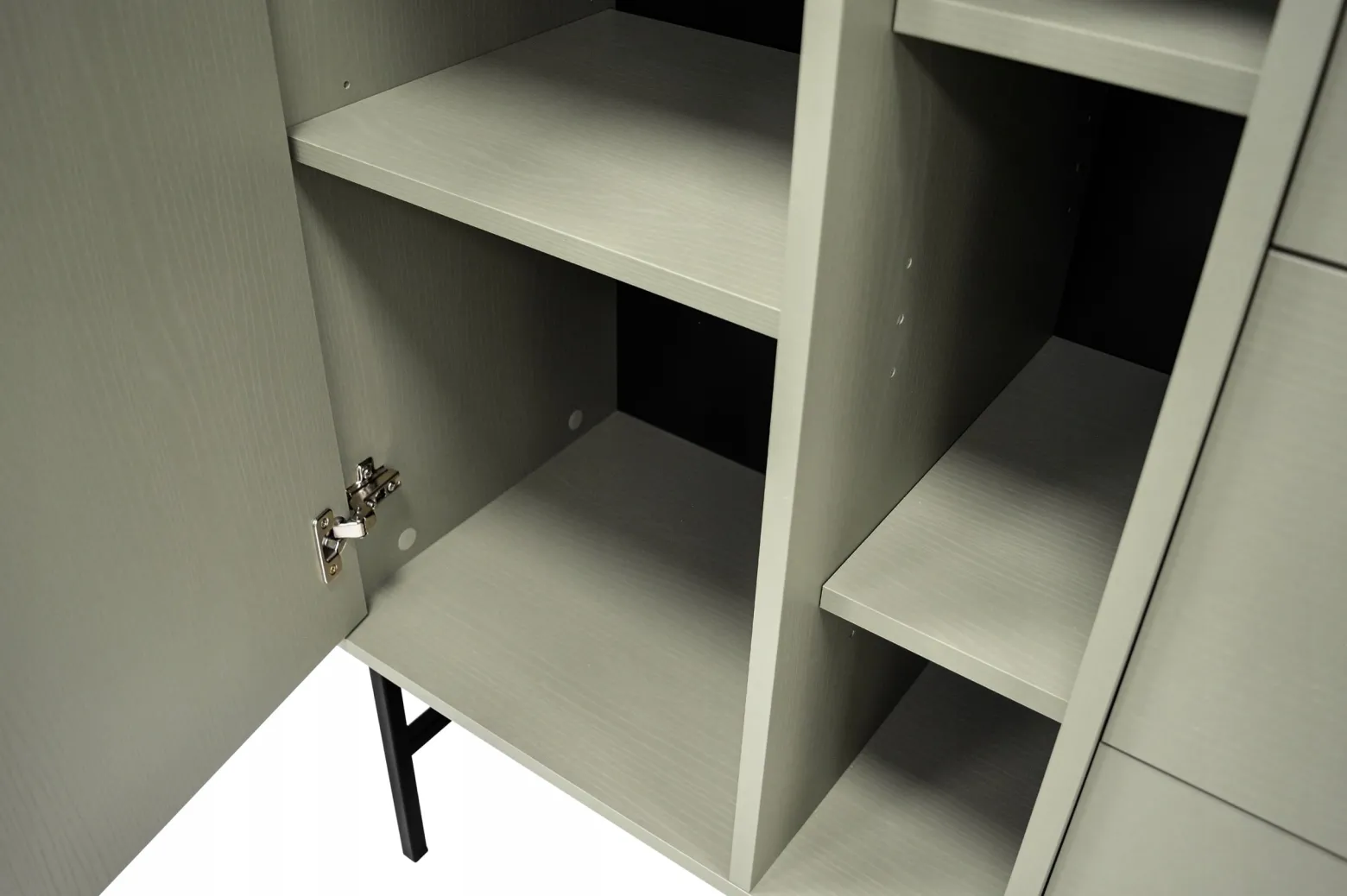 ZIELONA KOMODA 83 cm AVILA Proste METALOWE Nogi Uchwyty 2D