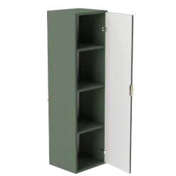 Zielony Zestaw Łazienkowy 60cm Szafka Blat Słupek Ryflowane Fronty