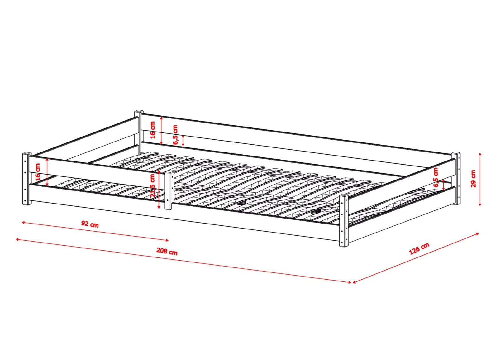 ZOFIA 120x200 białe łóżko montessori podłogowe dziecięce Lano Meble